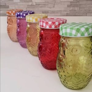 Set Of 5 Decorative Owl Jars NEW ✨